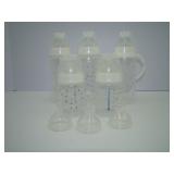 Five Nuk Baby Bottles 2- 5oz, 3- 10oz Bottles and
