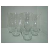 8 Clear Glass 7' Vases