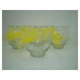 8 Clear Glass Fluted Round Vases