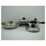 Revere Ware Skillet, 2 Sauce Pans with Lids and