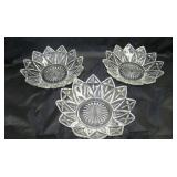 Clear Federal Glass Petal Bowls