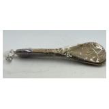 Hand-Carved Wooden Serving Spoons with Blue and
