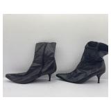 Black Leather Ankle Boots Size 11m