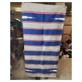 Gray, Blue And Red Horse Blanket