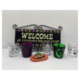 Halloween Dï¿½cor: Candle Holders & Sign