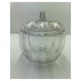 Glass Pumpkin Candy Dish with Lid