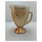 Iridescent Marigold Carnival Glass Pitcher