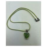 Sterling Silver Glass Heart Pendant Necklace