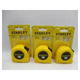 3 Stanley 16ft Tape Measures