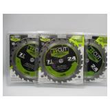 3 New 7-1/4' Carbide Tipped 24 T Saw Blades