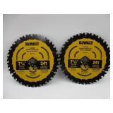 2 Dewalt 7-1/4' Saw Blades 24T