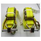 (2) 2'x20ft 10,000lb Ratchet Tie Downs w/ J Hooks