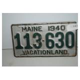 1940 Maine License Plate 113ï¿½630