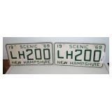 2 NH 1969 License Plate LH200