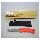Gut Hook Fixed Blade Survival Knife w/Sheath