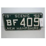 1966 NH Scenic License Plate BF 409