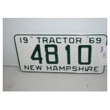 New 1969 NH Tractor License Plate 4810