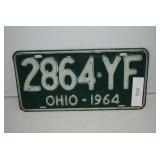1964 OHIO License Plate 2864ï¿½YF