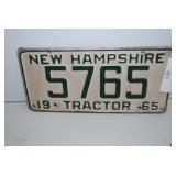 NH 1965 License Plate 5765