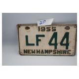 NH 1955 License Plate LF 44