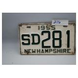 NH 1955 License Plate SD281