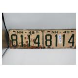 Pair NH-49 License Plates 4119