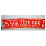 (2) 1992  Illinois License Plates