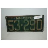 NHï¿½38ï¿½.9 License Plate 53ï¿½290
