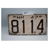 NH 47 License Plate 8114