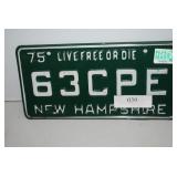 NH 75 License Plate 63CPE
