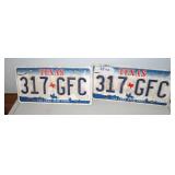 Set of Texas License Plates