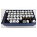 Collection of Jefferson nickels, tubes have