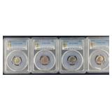 4 PCGS graded Roosevelt dimes: 1970 MS65, 1971