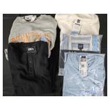 Men's size Large shirts and sweatshirts. Most NEW