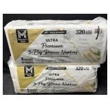2- 320ct. Bags of Ultra Premium 3-Ply Dinner