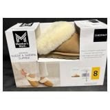 Women's Size 8 Suede & Sherpa Slippers