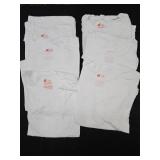 6- Men's size Medium White Hanes t-shirts