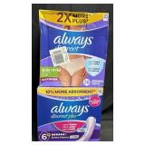 90ct. Box of Always Discreet Plus Size 6 Pads