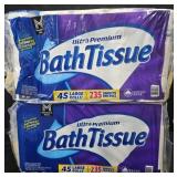 2- Ultra Premium bath tissue 45 rolls each