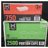 Food trays 750 count. Plastic 2oz portion cost