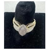 10K GOLD .33CTTW BRIDAL WEDDING SET $648 MSRP -