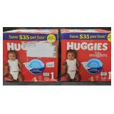 2- Huggies little snugglers size 1 diapers 234