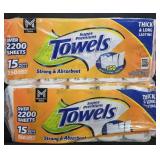 2- Super Premium Paper Towels 15 rolls per pack
