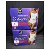 2- 96ct. Boxes Women's Size S Total Protection