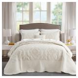 CHIXIN King Oversized Damask Bedspread Set