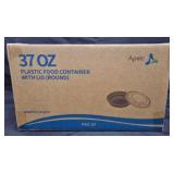 Apsic Plastic Round Food Container wLid 37oz 50ct