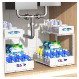 Housolution 2pk Under Sink Organizer 2-Tier White
