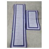 Mats 2pc Set GreyBlue Borders