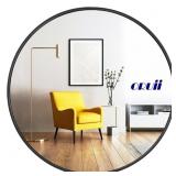 Oruii Round Wall Mirror Black 24 inch
