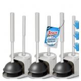 FORASTO 3pk 2-in-1 Toilet Brush  Plunger Set